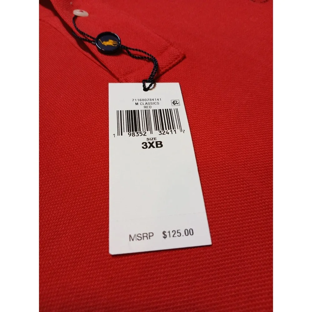 Polo Ralph Lauren Shirt Mens 3XB Big & Tall Classic Fit Red Soft Touch S/S NWT